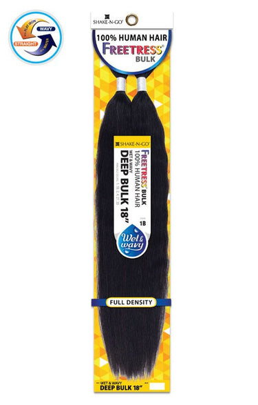 SHAKE N GO Freetress 100% Human Hair Wet & Wavy Deep Bulk 18